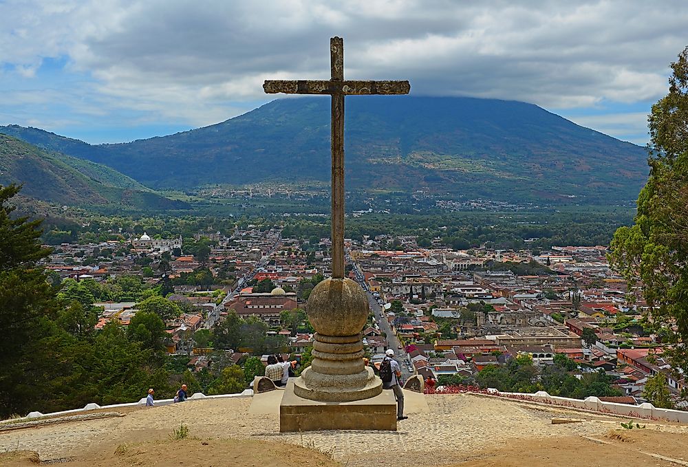 A cross is pictured here in Antigua, Guatemala. 