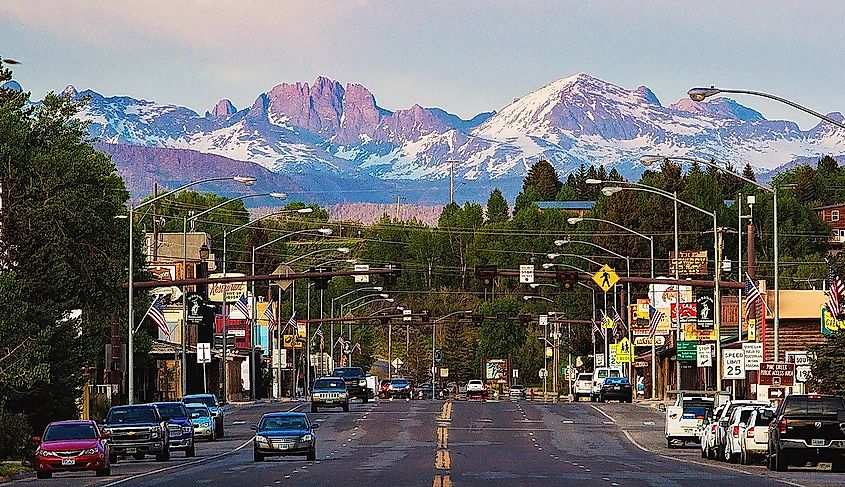 Main street in Pinedale, Wyoming.